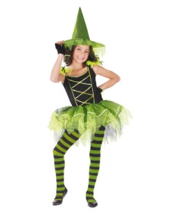 Hexen Kinderkostüm Schwarz-grün
