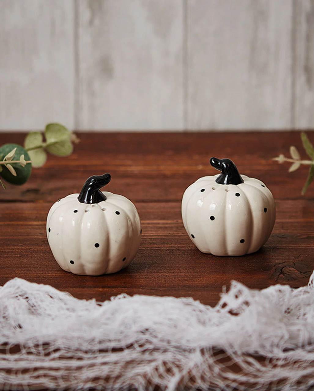 Halloween Kürbis Salz & Pfefferstreuer Beige
