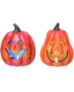 Kunststein LED Halloween Kürbis