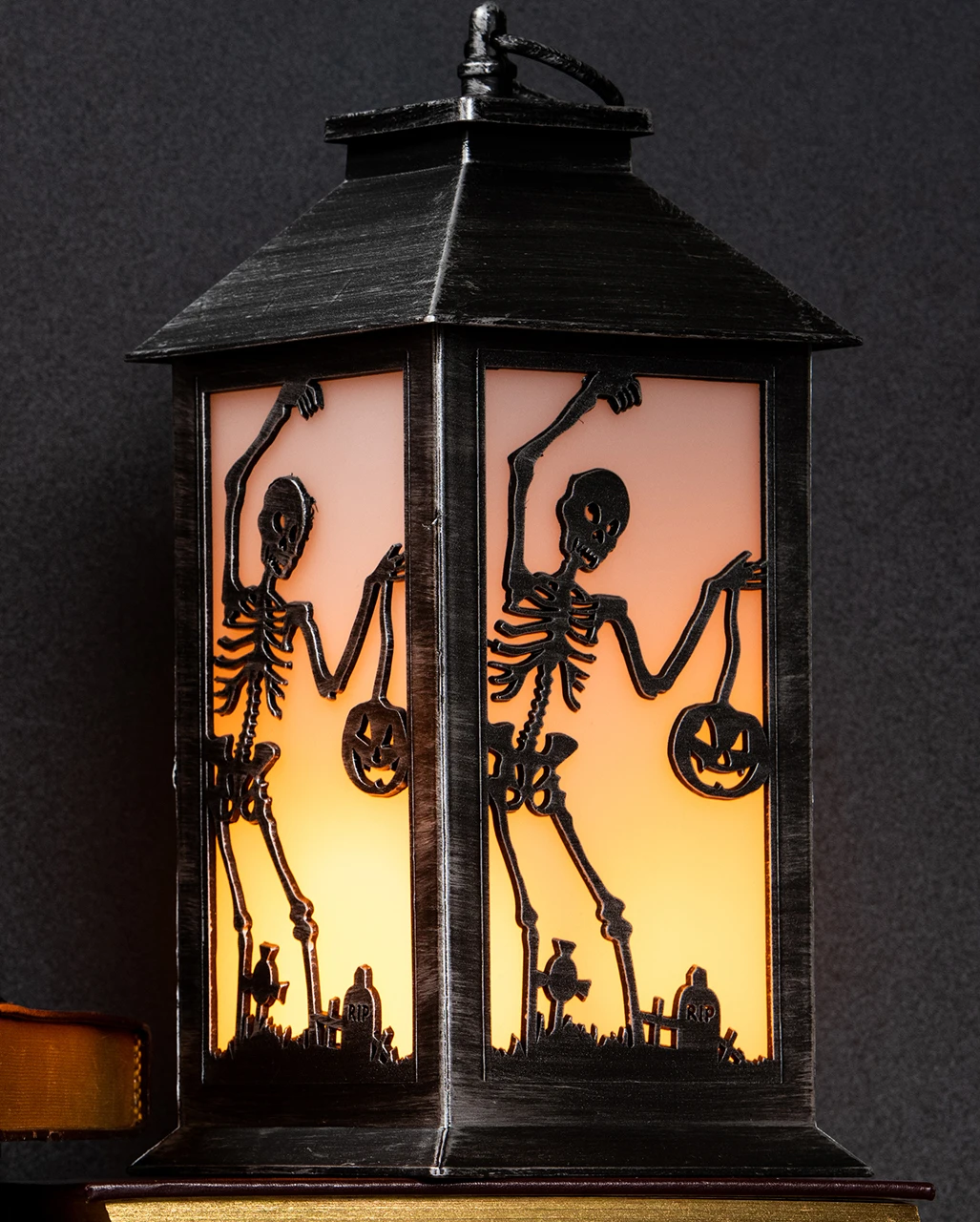 Schattenspiel Halloween Laterne Skelett Motiv – Bild 2