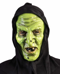 Hexen Maske Mit Warzen & Schwarzer Kapuze