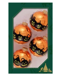 Halloween Jack O'Lanterns Christbaumkugeln Ø6,5cm 4 Stück