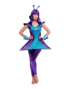 Ausserirdisches Damenkostüm Lila