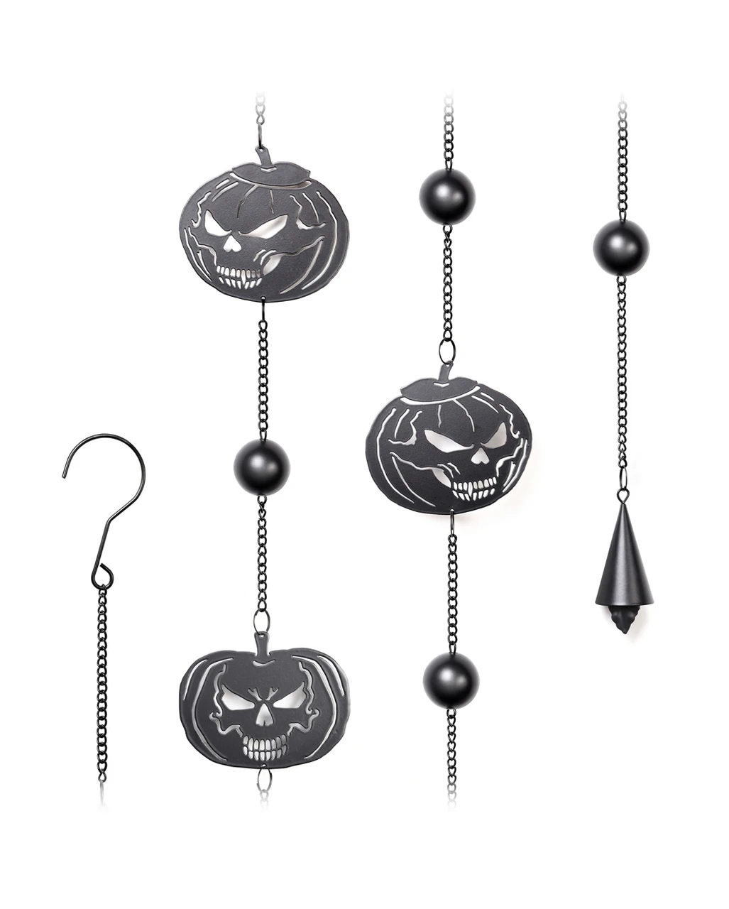 Totenschädel Kürbis Windspiel Hängedeko – Bild 4