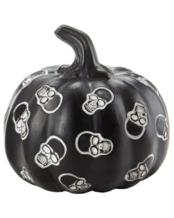 Kürbis Mit Totenschädeln Schwarz 13cm