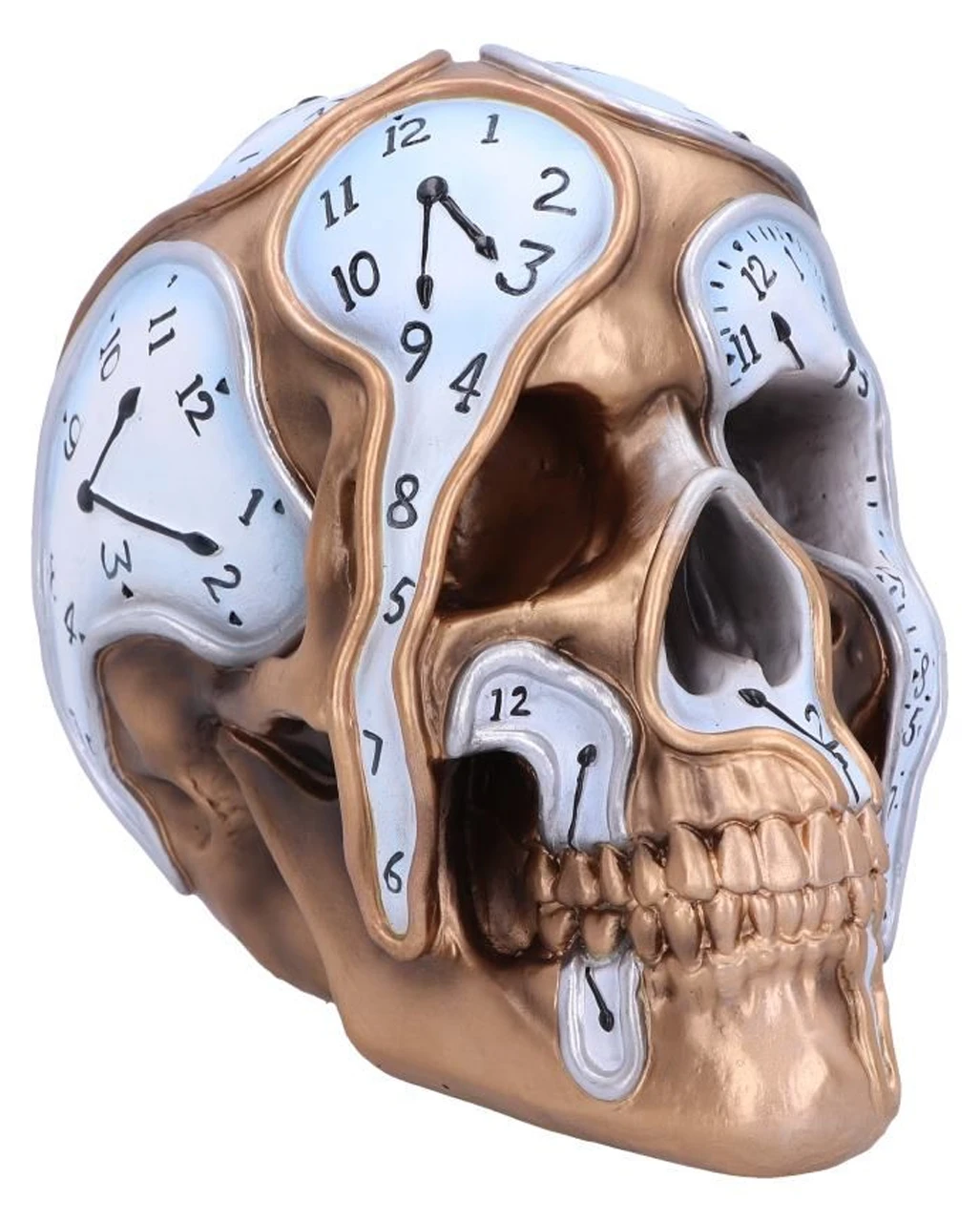 Die Zeit Vergeht Uhren Schädel 17,5cm