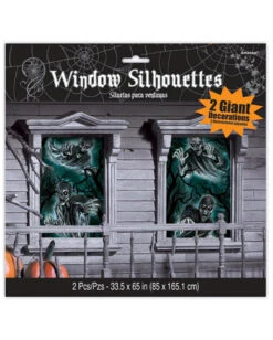 Verlassene Geisterhaus Fensterdeko 2 St.