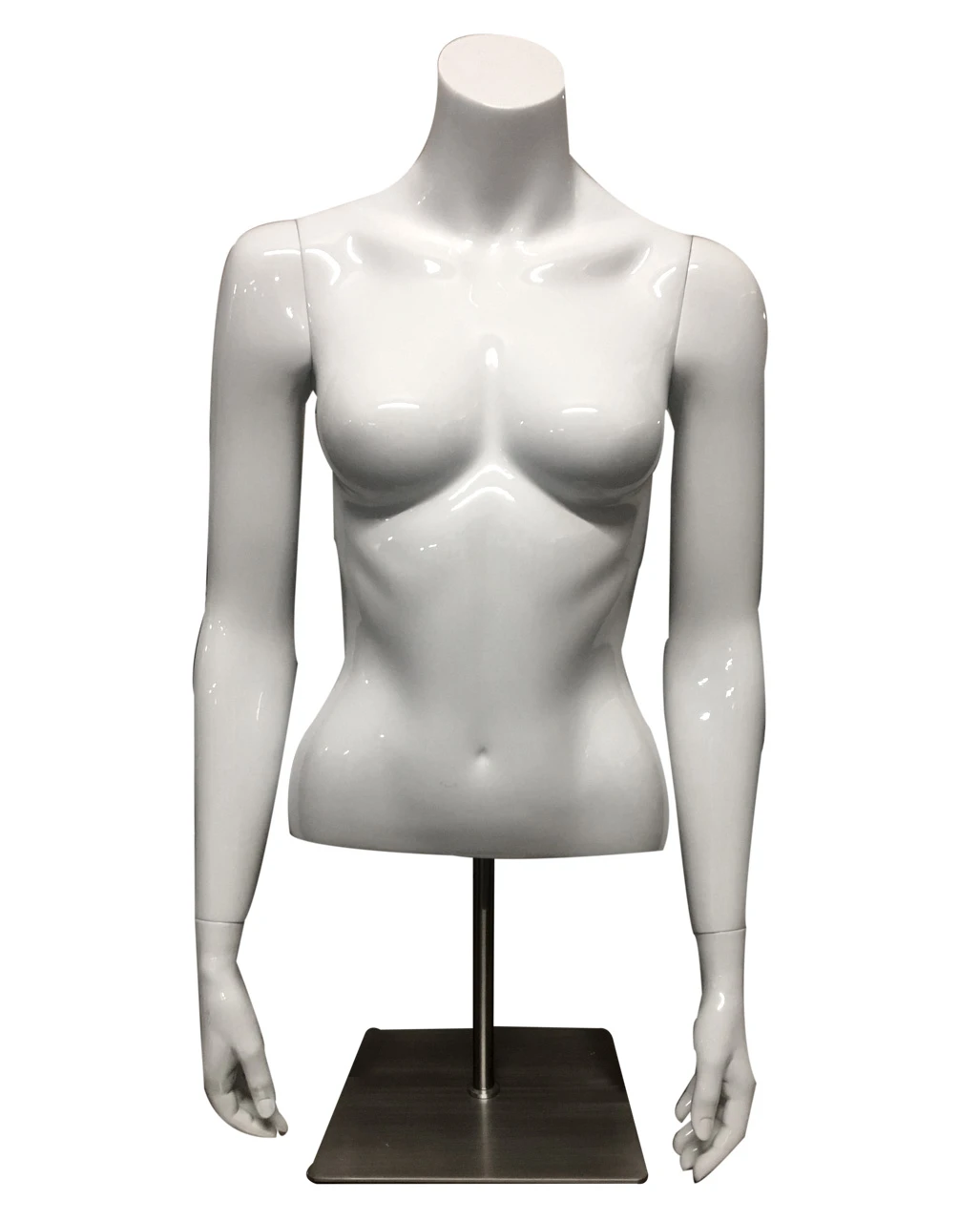 Weiblicher Schaufenster Oberkörper Weiß Mit Ständer