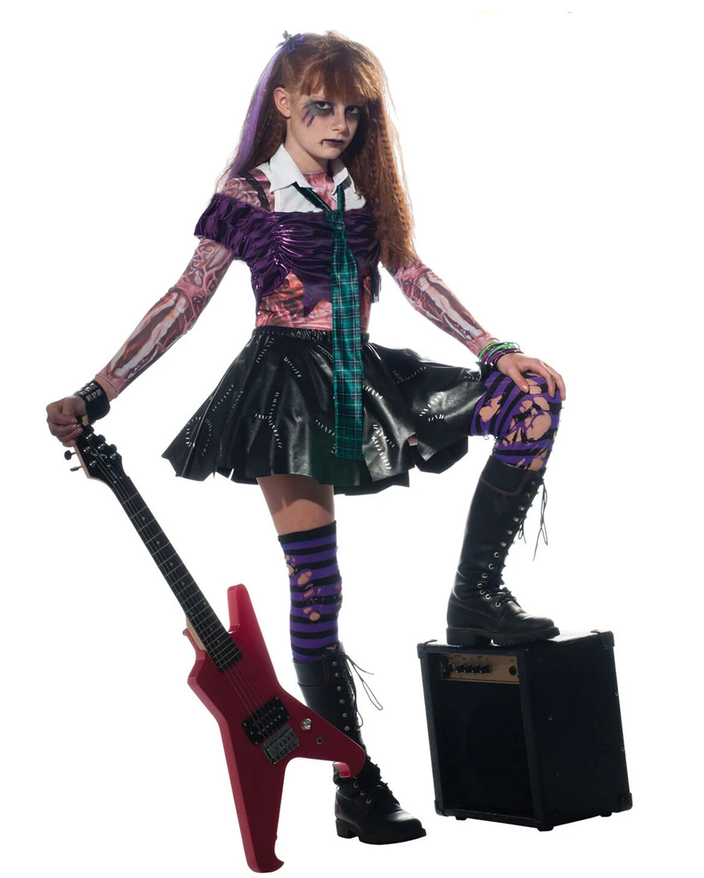 Zombie Punk Rocker Girl Kinderkostüm