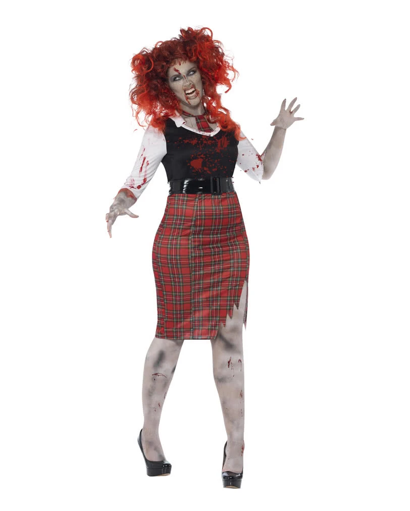 Kurviges Schulmädchen Zombie Kostüm